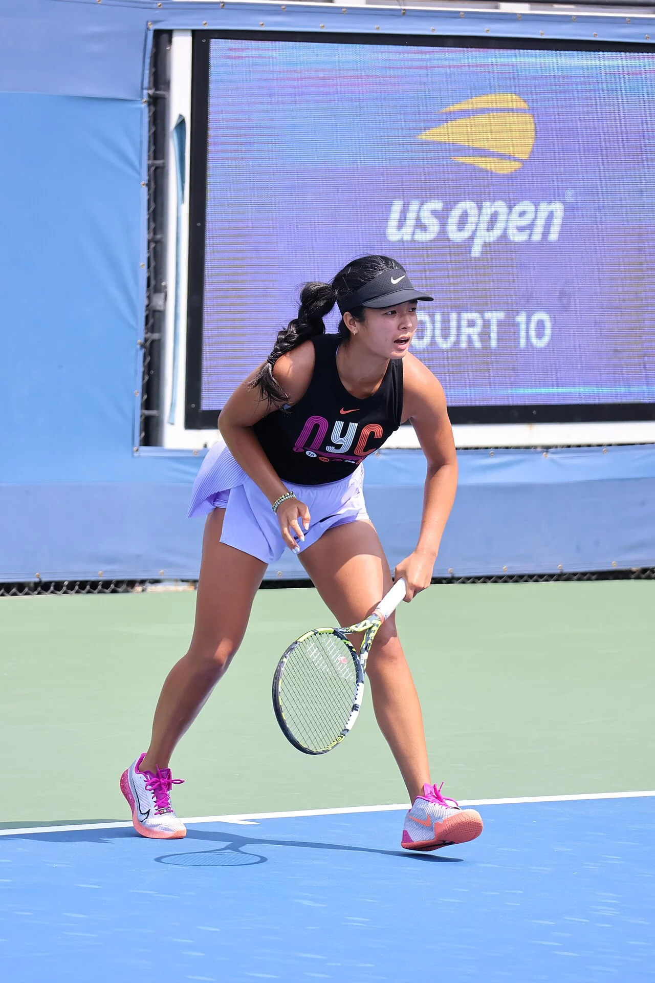 Alex Eala na nagsasanay sa tennis sa US Open noong 2024